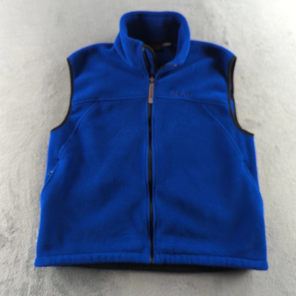 Marmot Vest Mens Large Blue Polartec Fleece Full Zip Made Canada Outdoor Hiking